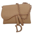 CHRISTIAN DIOR Nano Saddle Ultra Matte Calfskin Leather Chain Pouch Pink