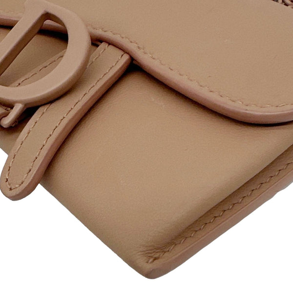 CHRISTIAN DIOR Nano Saddle Ultra Matte Calfskin Leather Chain Pouch Pink