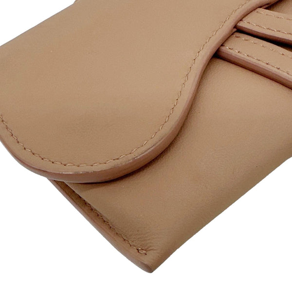 CHRISTIAN DIOR Nano Saddle Ultra Matte Calfskin Leather Chain Pouch Pink