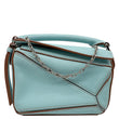 LOEWE Puzzle Nano Calfskin Leather Shoulder Bag Blue