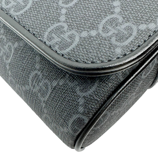 GUCCI Mini GG Supreme Canvas Messenger Bag Black 791741