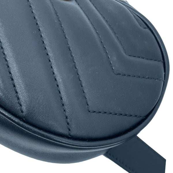 GUCCI GG Marmont Matelasse Leather Belt Bag Black 476434