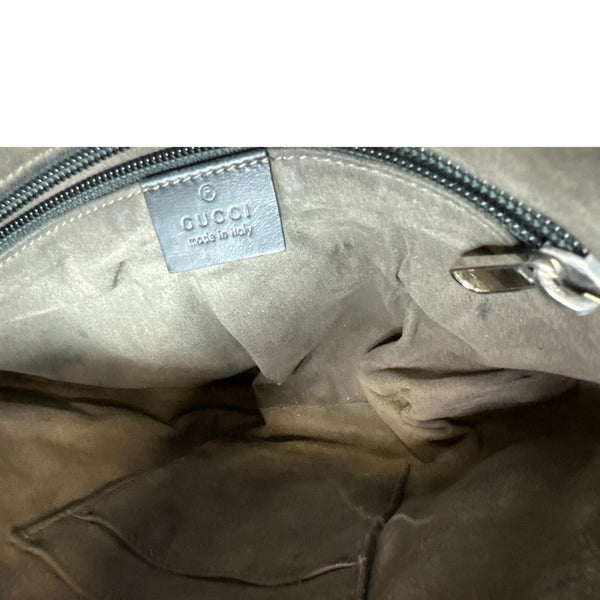 GUCCI GG Signature Leather Messenger Bag Black 406410