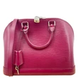 LOUIS VUITTON Alma PM Epi Leather Satchel Crossbody Bag Fuchsia