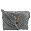 YVES SAINT LAURENT Loulou Toy Quilted Leather Crossbody Bag Grey