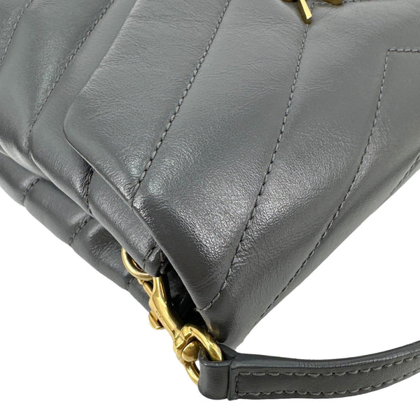 YVES SAINT LAURENT Loulou Toy Quilted Leather Crossbody Bag Grey