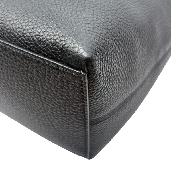 VALENTINO Garavani Rockstud Grained Calfskin Leather Shopping Tote Black