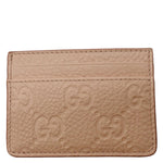 GUCCI GG Emblem Embossed Leather Card Holder Pink 815883