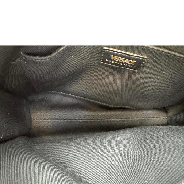 VERSACE Kleio Quilted Nappa Leather Shoulder Bag Black