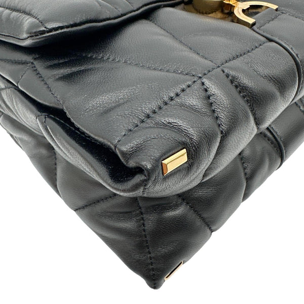 VERSACE Kleio Quilted Nappa Leather Shoulder Bag Black