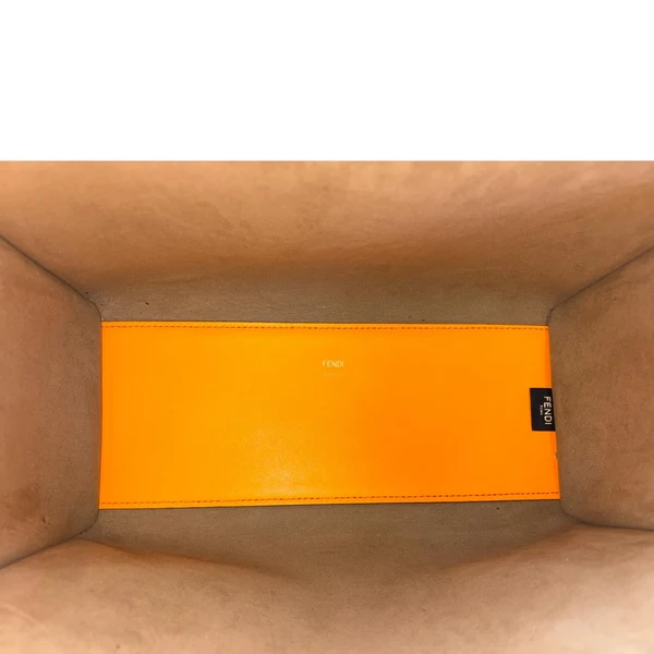 FENDI Sunshine Medium Leather Shopper Tote Bag Orange