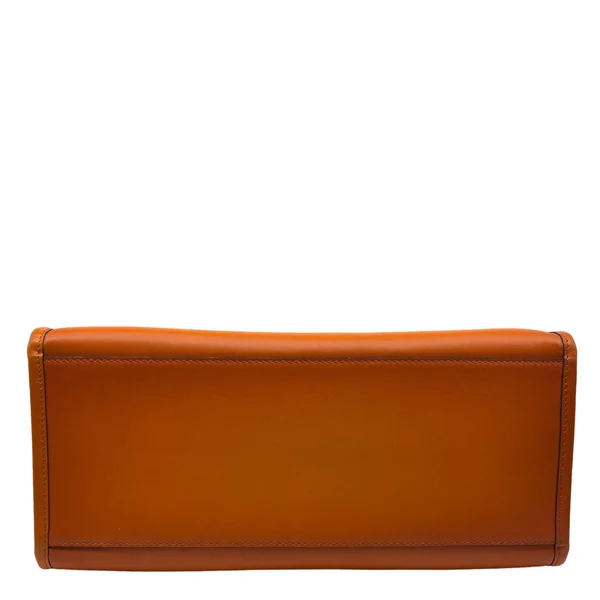 FENDI Sunshine Medium Leather Shopper Tote Bag Orange