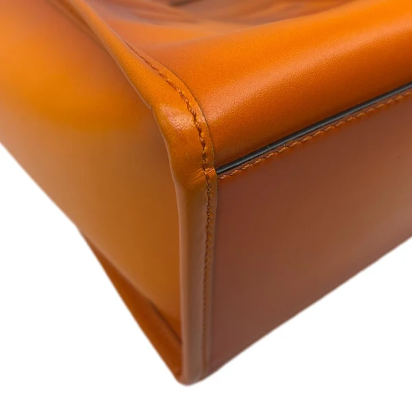 FENDI Sunshine Medium Leather Shopper Tote Bag Orange