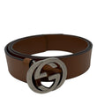 GUCCI Interlocking G Leather Belt Brown 546389 Size 95/38