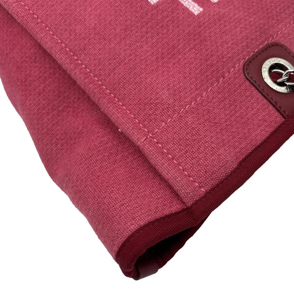 CHANEL Deauville Canvas Tote Bag Pink