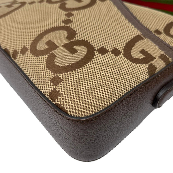 GUCCI GG Monogram Jumbo Canvas Dollar Web Messenger Bag Beige 675891