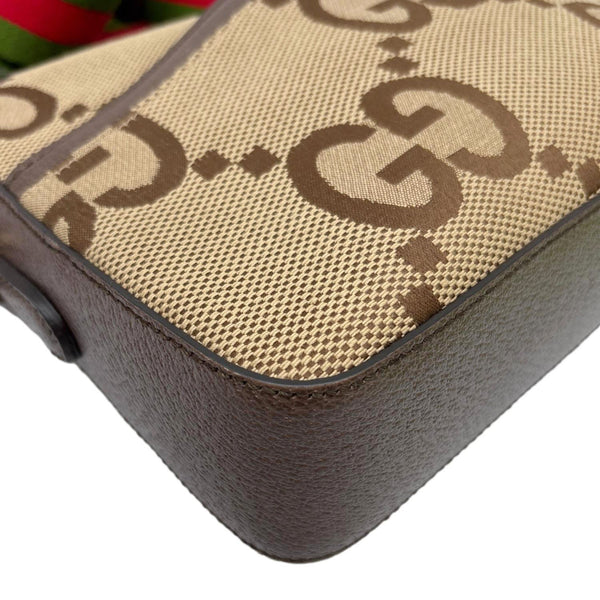 GUCCI GG Monogram Jumbo Canvas Dollar Web Messenger Bag Beige 675891