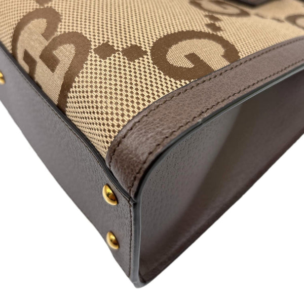 GUCCI Diana Bamboo Small GG Jumbo Canvas Tote Bag Beige 660195