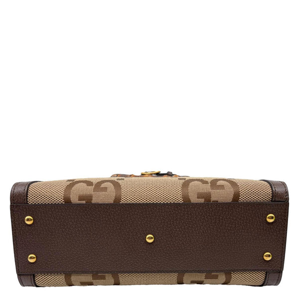 GUCCI Diana Bamboo Small GG Jumbo Canvas Tote Bag Beige 660195