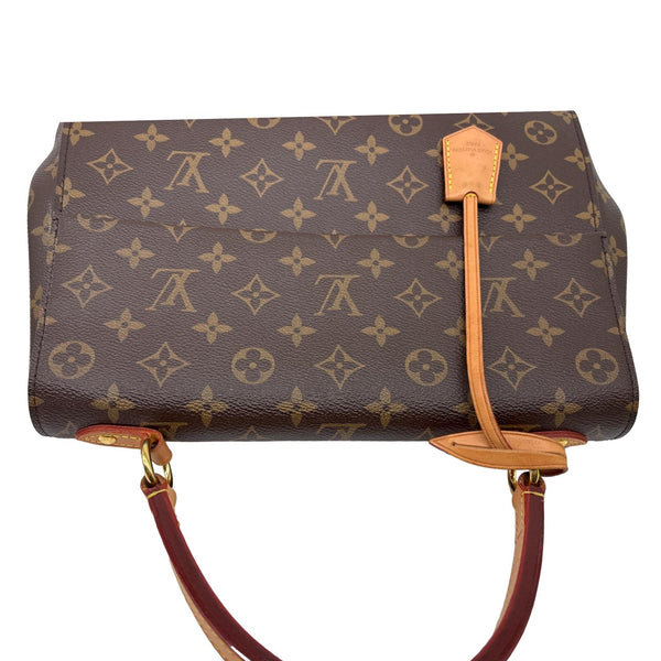 LOUIS VUITTON Cluny MM Monogram Canvas Satchel Bag Brown