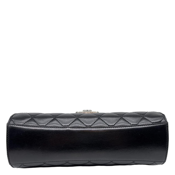 CHANEL Mad About Quilting Flap Medium Quilted Calfskin Leather Shoulder Bag Black