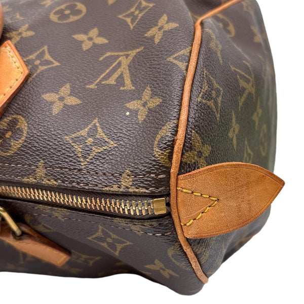 LOUIS VUITTON Speedy 30 Monogram Canvas Satchel Bag Brown