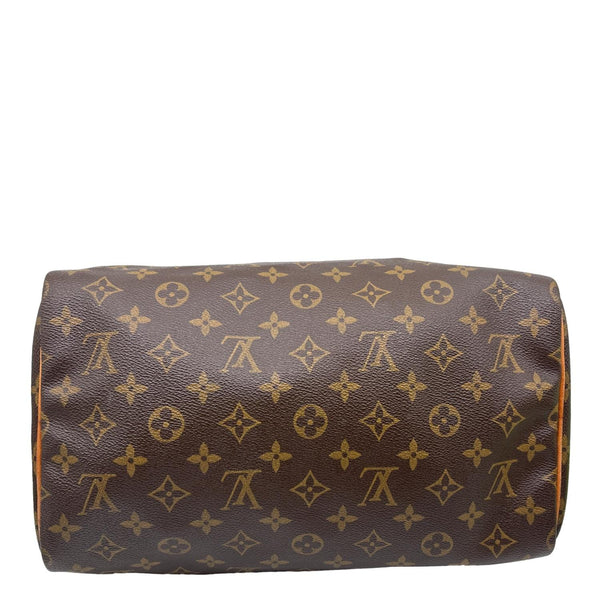 LOUIS VUITTON Speedy 30 Monogram Canvas Satchel Bag Brown
