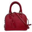 LOUIS VUITTON Alma BB Epi Leather Satchel Bag Red