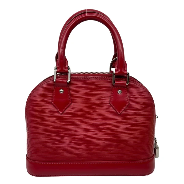 LOUIS VUITTON Alma BB Epi Leather Satchel Bag Red