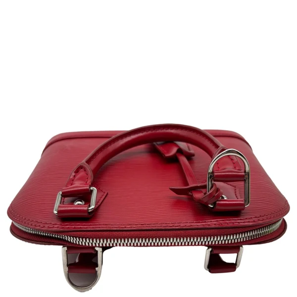 LOUIS VUITTON Alma BB Epi Leather Satchel Bag Red
