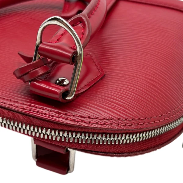LOUIS VUITTON Alma BB Epi Leather Satchel Bag Red