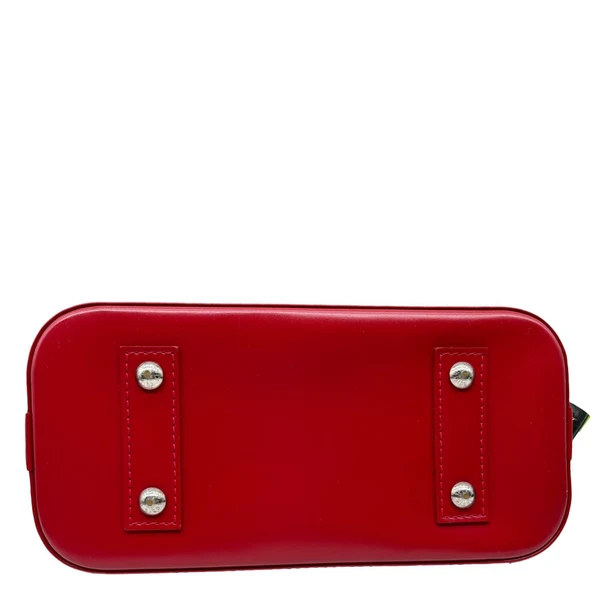 LOUIS VUITTON Alma BB Epi Leather Satchel Bag Red