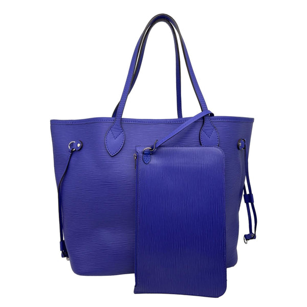LOUIS VUITTON Neverfull MM Epi Leather Tote Shoulder Bag Purple