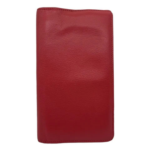 CHANEL Camellia Leather Long Bifold Wallet Pink