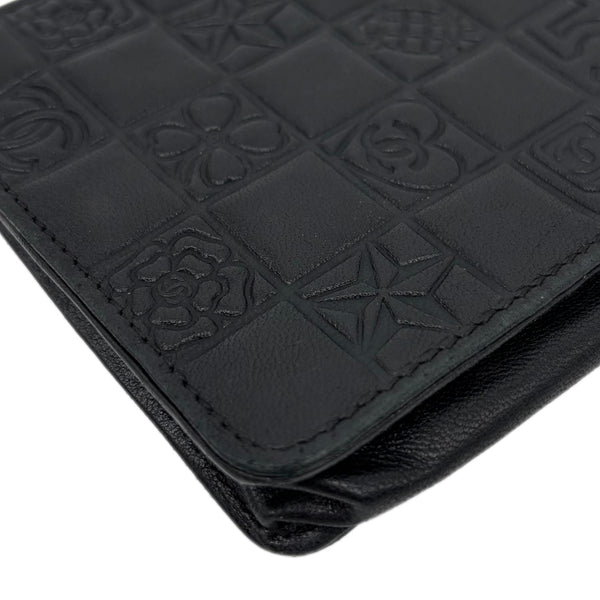 CHANEL Precious Symbols Pochette Calfskin Leather Wallet On Chain Black
