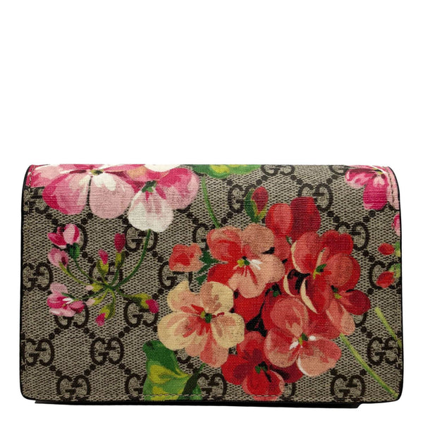 GUCCI Dionysus Super Mini Blooms GG Supreme Canvas Crossbody Bag Beige 476432