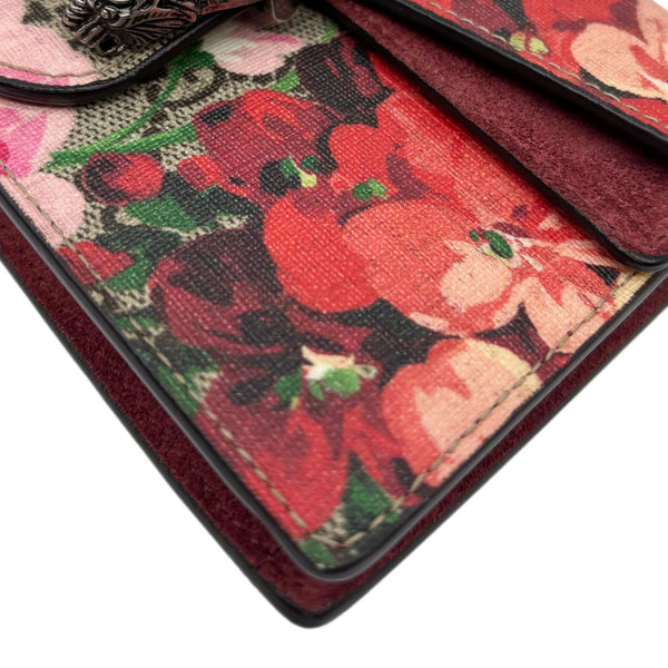GUCCI Dionysus Super Mini Blooms GG Supreme Canvas Crossbody Bag Beige 476432
