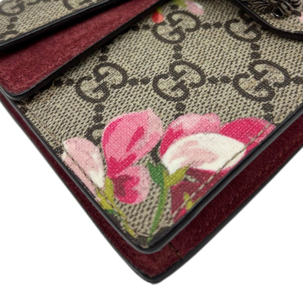 GUCCI Dionysus Super Mini Blooms GG Supreme Canvas Crossbody Bag Beige 476432