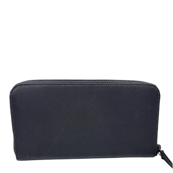 PRADA Tessuto Nylon Zip Around Long Wallet Black