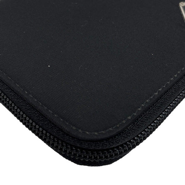 PRADA Tessuto Nylon Zip Around Long Wallet Black