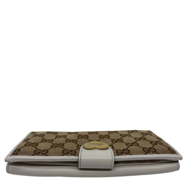GUCCI Heart Continental GG Supreme Canvas Wallet Beige 203550
