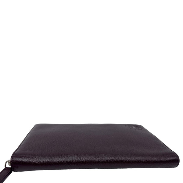 CHANEL Camellia Leather Zip Around Wallet Purple