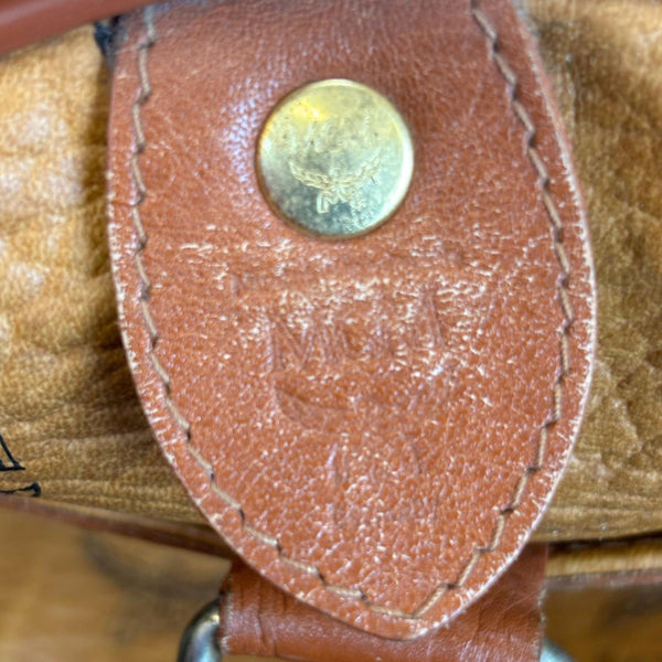 MCM Monogram Visetos Canvas Travel Bag Cognac