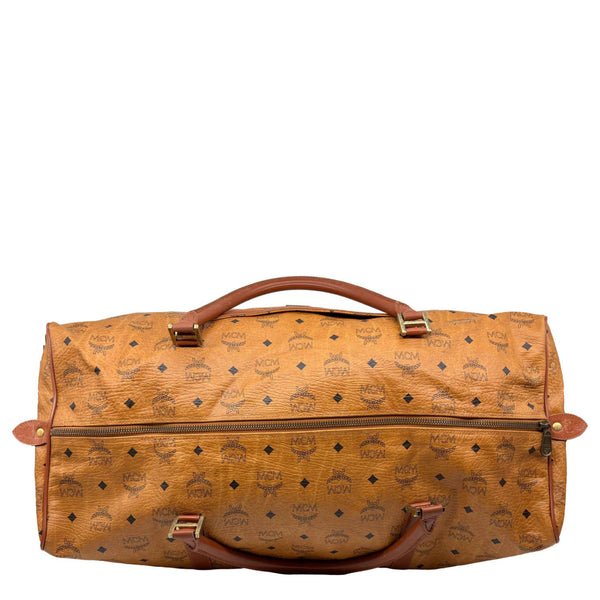 MCM Monogram Visetos Canvas Travel Bag Cognac