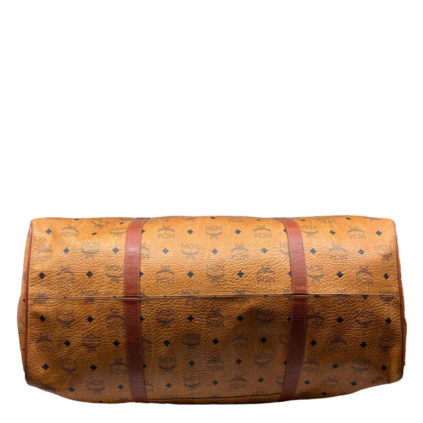 MCM Monogram Visetos Canvas Travel Bag Cognac