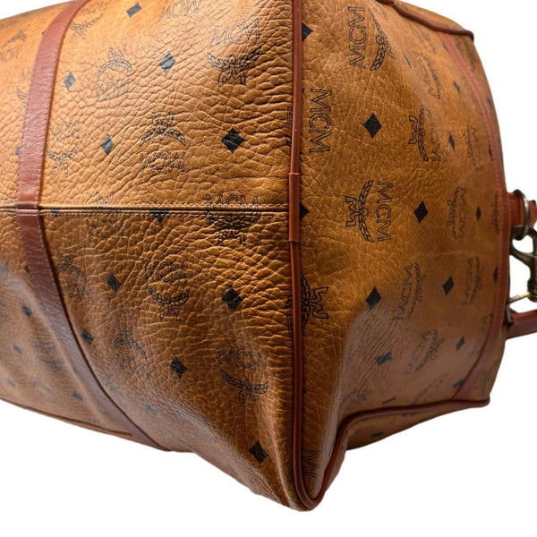 MCM Monogram Visetos Canvas Travel Bag Cognac