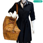 MCM Monogram Visetos Canvas Travel Bag Cognac