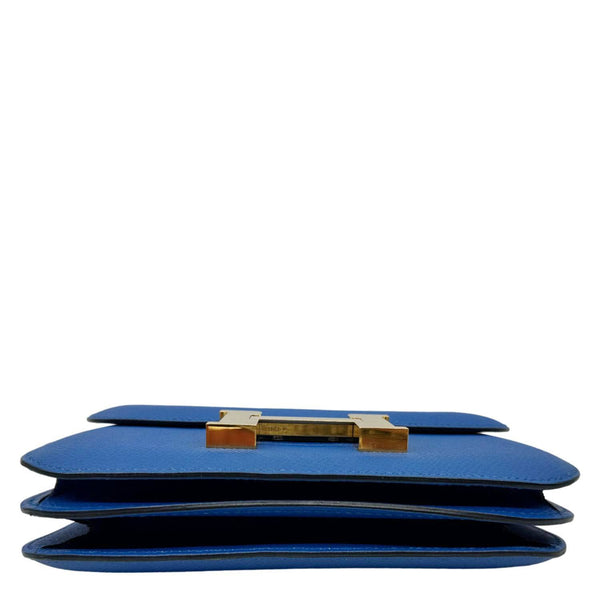 HERMES Constance 18 Bleu Leather Crossbody Bag Blue