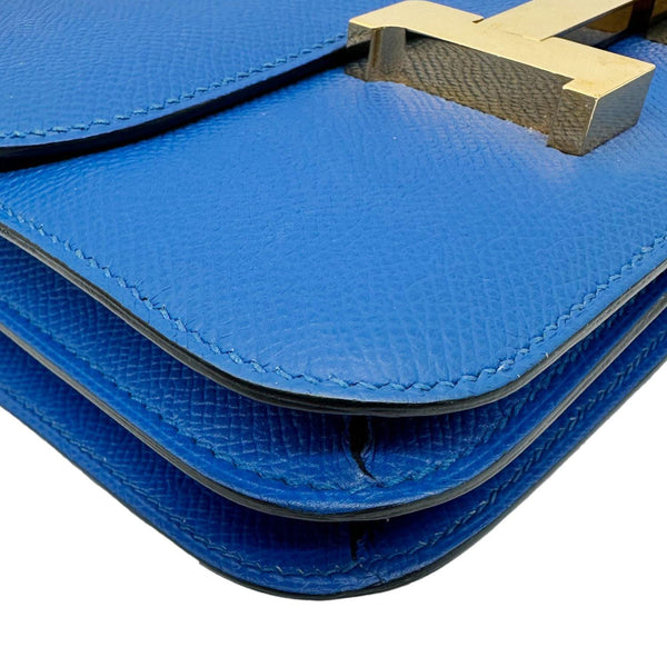 HERMES Constance 18 Bleu Leather Crossbody Bag Blue