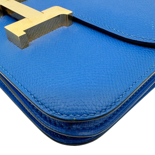 HERMES Constance 18 Bleu Leather Crossbody Bag Blue